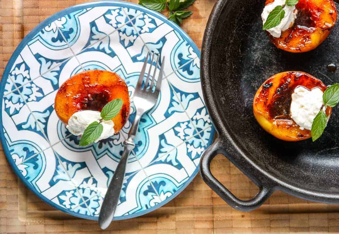Spiced Rum Grilled Peaches