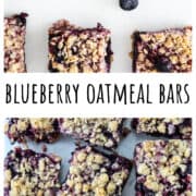 Blueberry Oatmeal bars on parchment paper.