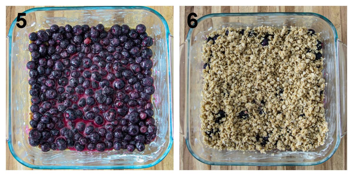 The final two steps of the recipe process before baking.