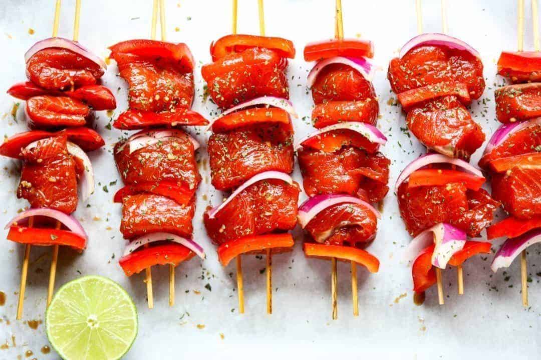 Grilled Salmon Kebabs