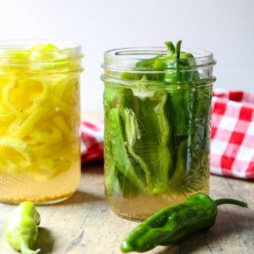 Jars of pickles on a table