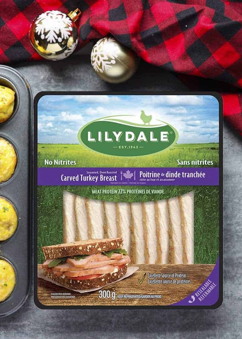 A package of cooked turkey breast slices