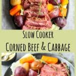 A plate of vegetables and sliced meat, with text overlay