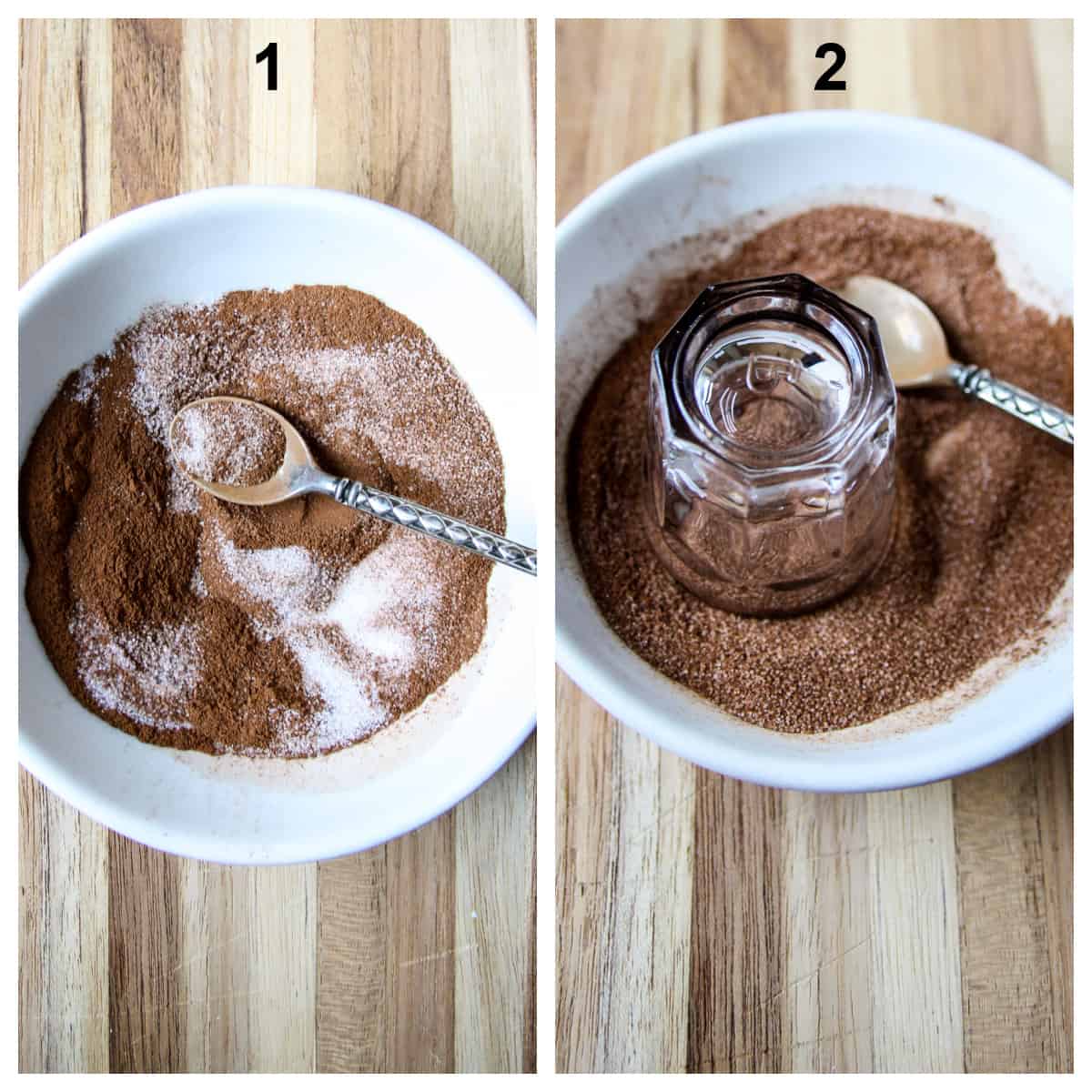 Steps one and two to make the recipe.