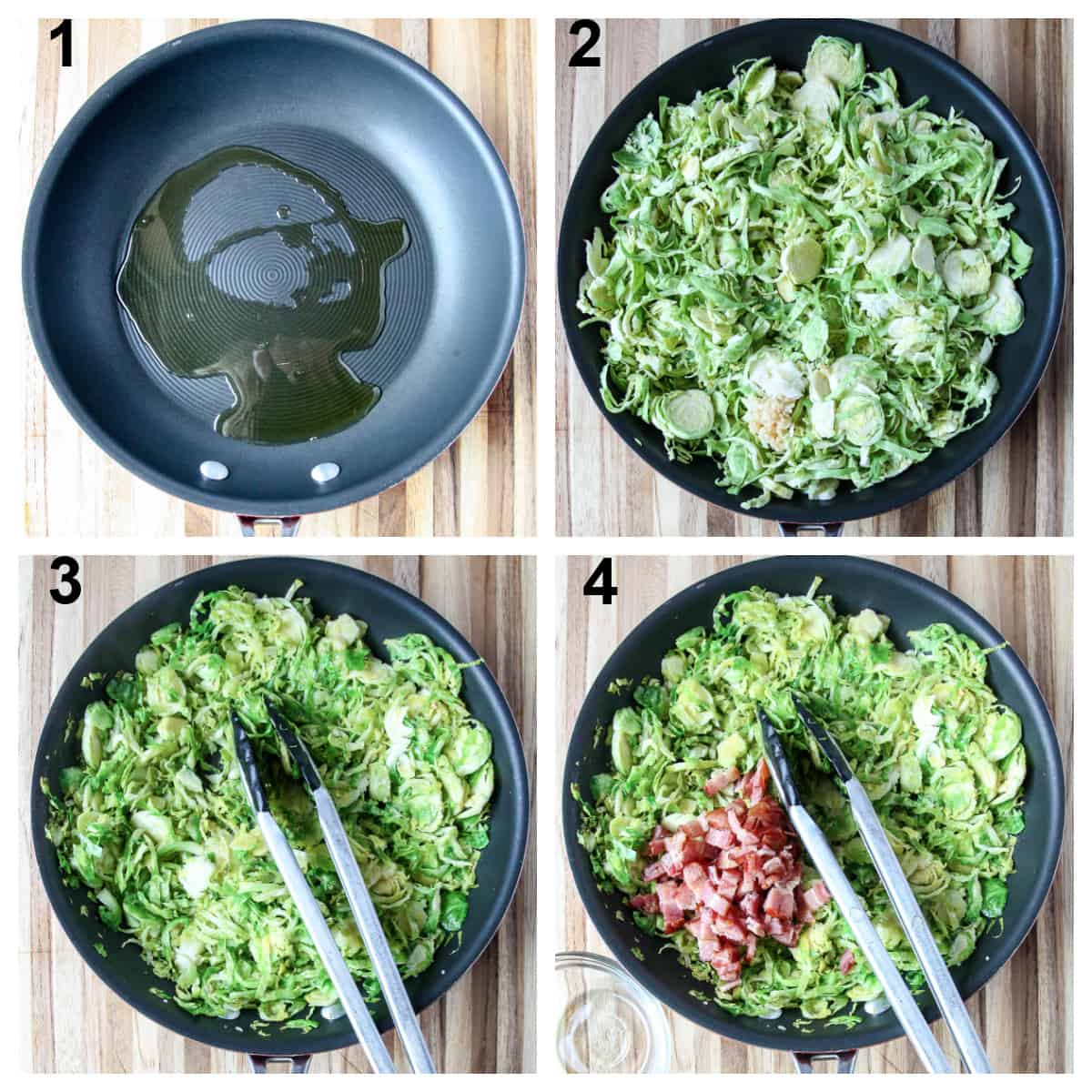 Making the recipe, step by step.