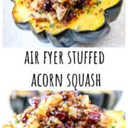 Stuffed acorn squash ready to be served.