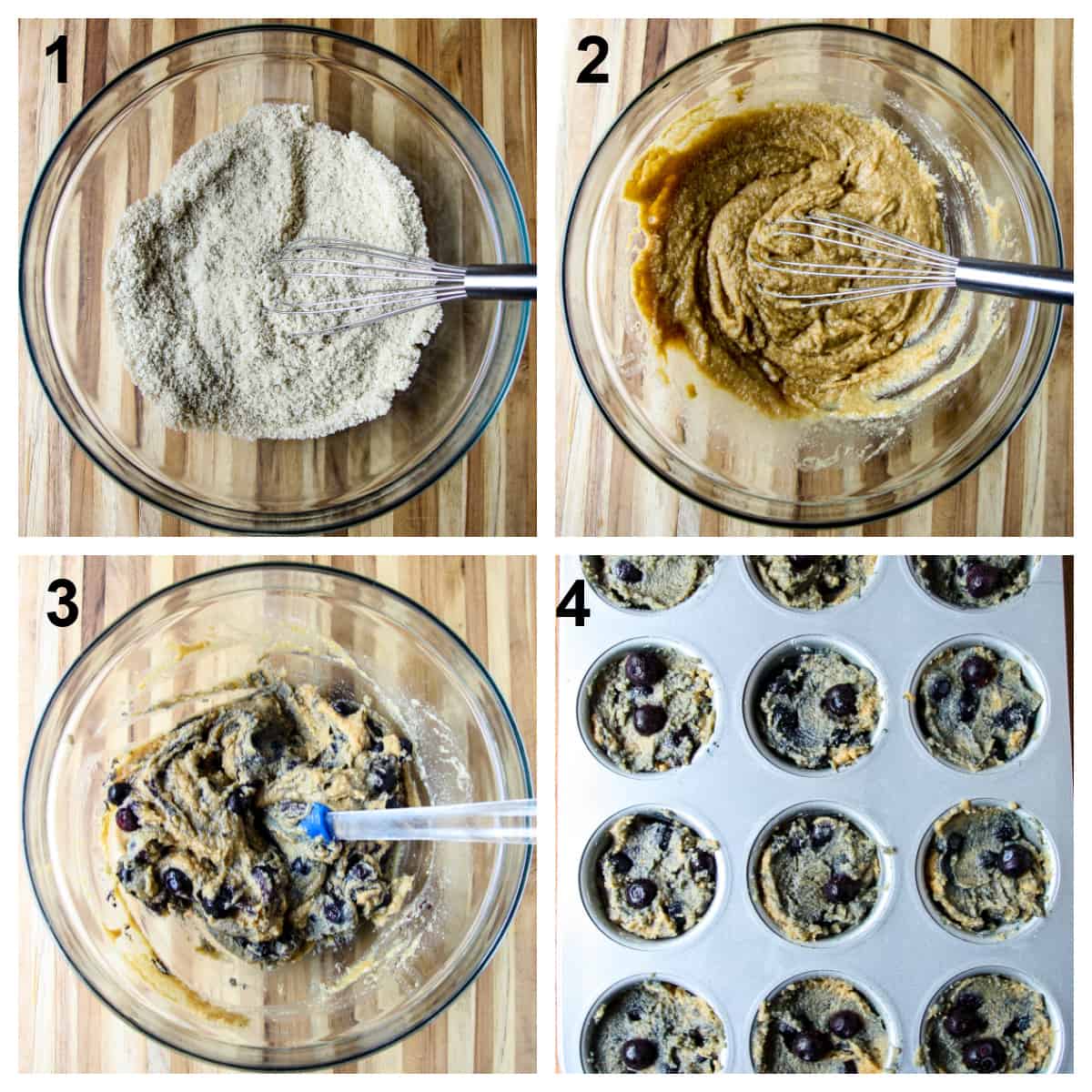 Steps 1 through 4 of the recipe process.