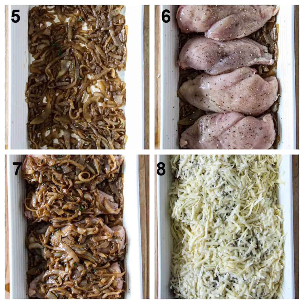 Steps 5 through 8 of the recipe process.
