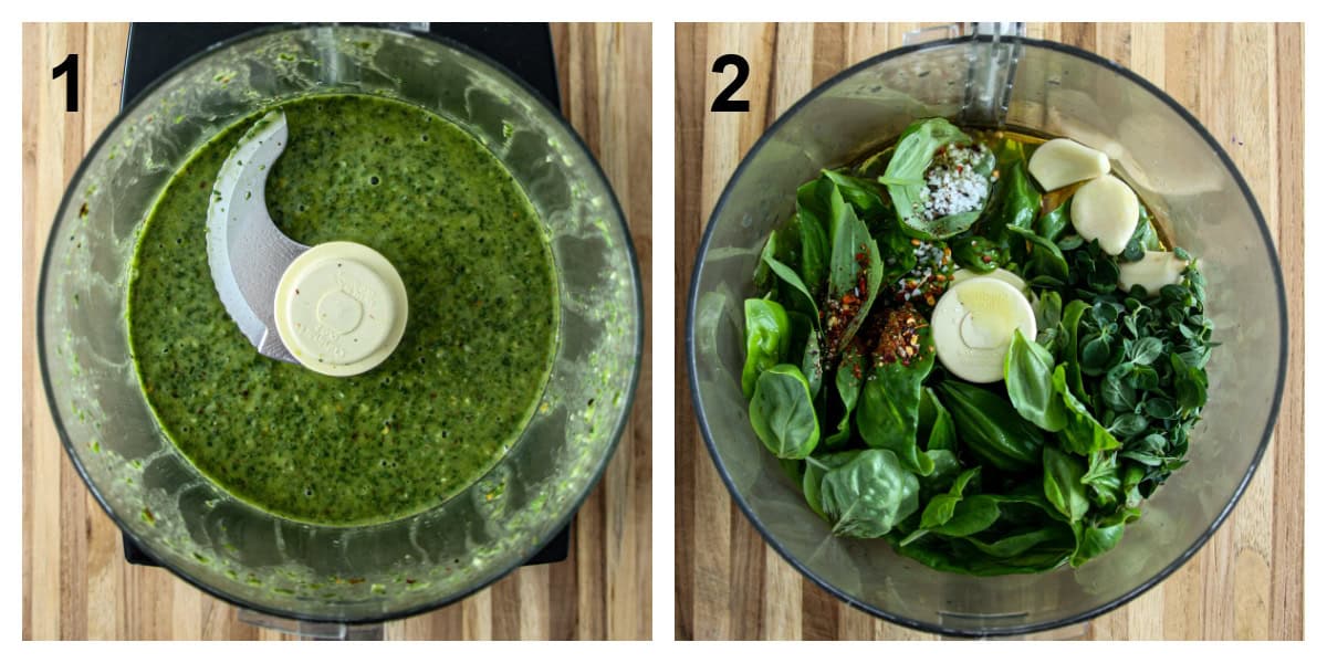 The two steps of the recipe making process.